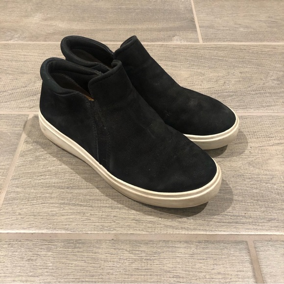 Dr Scholls Leather Suede Black Sneakers - Picture 1 of 5
